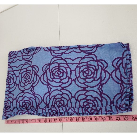 FLAX Womens 100% Linen Pull On Wide Leg Flood Pants Size S Blue Floral Lagenlook - Picture 6 of 9